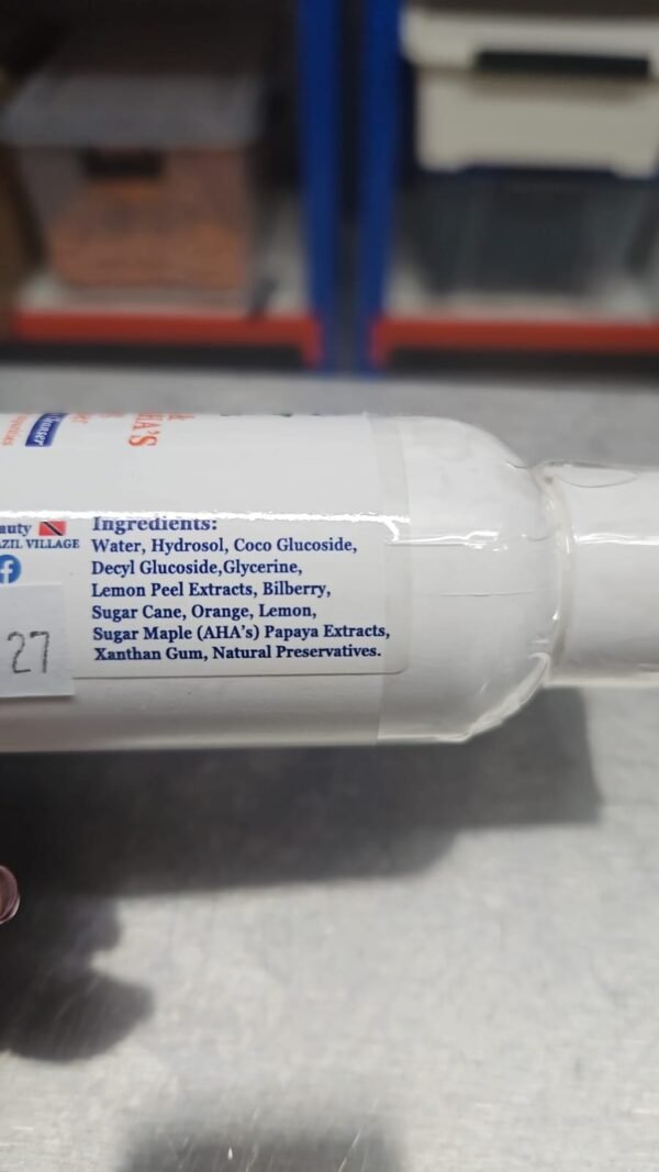 Papaya and natural AHA'S brightening Glucoside cleanser